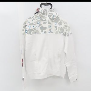 Bape Ladies' SPACE CAMO PANEL SHARK ZIP HOODIE